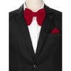 INSPIRE CHIC Men's Velvet Pre-Tied Solid Color Pocket Square Adjustable Bow Tie 1 Pair - 4 of 4