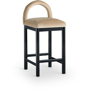 Meridian Furniture,Conrad Beige Velvet Counter Stool - 1 of 4