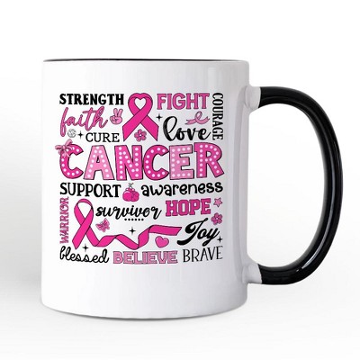 Breast Cancer Awareness Ribbon Mug, In October We Wear Pink Support Gift  (Non-Custom Only)| OrnamentallyYou