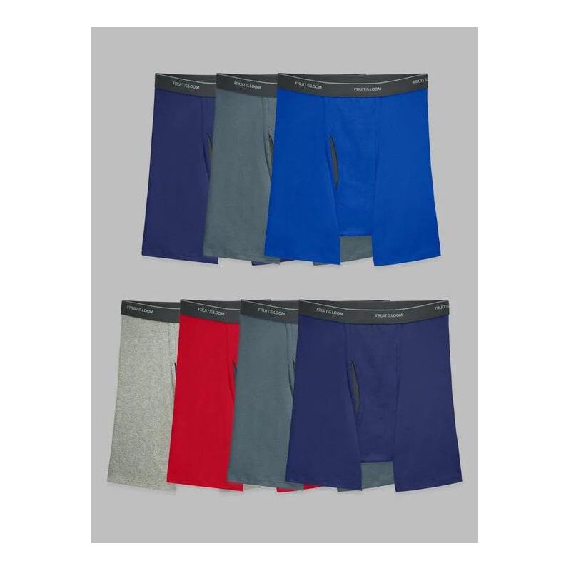 Fruit Of The Loom 7 Pack Men's CoolZone Fly Long Leg Boxer Briefs, 2 of 6