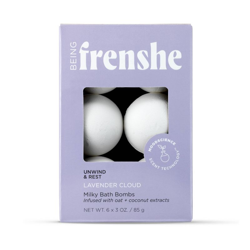 Being Frenshe Milky Moisturizing Bath Bomb Set with Essential Oils - Lavender Cloud - 6ct/3oz, 1 of 11