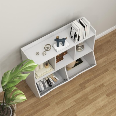 3-Tier Kids Toy Storage Organizer, 5-Section Bookshelf Cubby, Children's Toy Shelf,