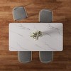 Modern 5-Piece Faux Marble Dining Table with Boucle Chairs in Gray Dining Room Set for Kitchen - Morden Fort - 4 of 4