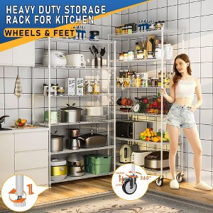 2 Pack 6 Tier Shelf Wire Shelving Unit, NSF Heavy Duty Wire Shelf Metal Large Storage Shelves Height Adjustable Utility - 1 of 4