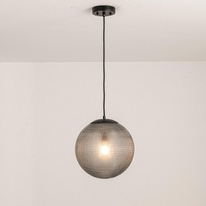 Rennnsan Bravaen 11" W 1 - Light Globe Glass Modern Dimmable Flush Mount in Black - 1 of 4