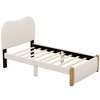 Sapphtopaz Bed Frame Upholstered Platform Bed with Headboard Wood Feet and Trundle Bedroom Furniture, Easy Assembly, No Box Spring Needed - 3 of 4