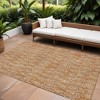 Terra Cotta Copper And Beige Geometric Washable Indoor Outdoor Area Rug - 2 of 4