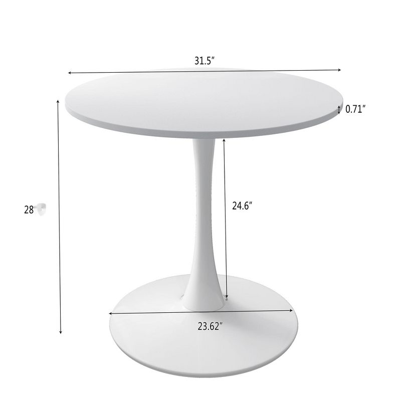 Haven Small Round Dining Table,31.5'' With Metal Pedestal Dining Table Base-Maison Boucle, 5 of 9