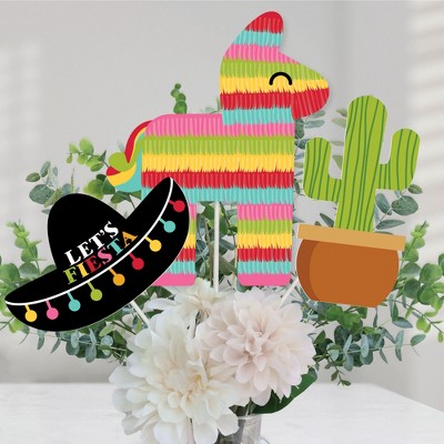 Big Dot Of Happiness Let's Fiesta - Fiesta Party Centerpiece Sticks - Table  Toppers - Set Of 15 : Target