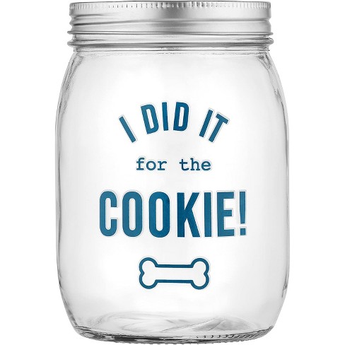 Amici Pet “i Did It For The Cookie” Glass Canister, Cute Dog Treat