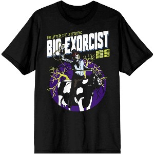 Beetlejuice Afterlife's Leading Bio Exorcist Men's Neon on Black Crew T-Shirt - 1 of 2