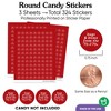 Big Dot of Happiness Cherry Red Wedding Candy Stickers, Mr & Mrs Wedding Guest Favors, Party Favor Labels, Small Round Candy Stickers - 324 Count - 3 of 4