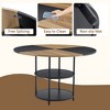 5 Piece Dining Set Splicing Round Dining Table Set Kitchen Table Set with 4 Dining Chairs&Double-layer Storage Table-ModernLuxe - 3 of 4