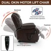 PAGED Power Lift Recliner Chair, Massage Chair with Lumbar Heating and Side Pocket, Leather Accent Chair for Bedroom, Living Room Furniture - 2 of 4