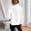 Coolmee Women's Business Casual Tops Summer Long Sleeve Button Down Shirts V Neck Chiffon Blouses - 3 of 4