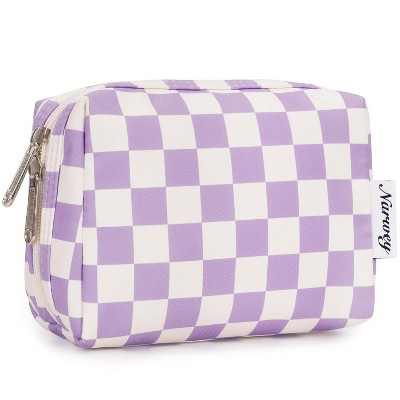 Narwey Small Checkered Makeup Bag for Purse Mini Cosmetic Bag