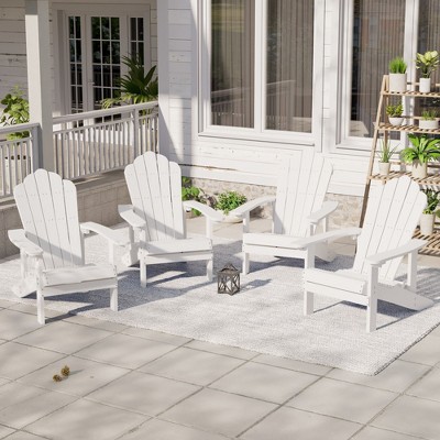 Sonkuki 4-Pack Faux Wood Adirondack Chair with High Back and Wide Seat