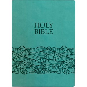 KJV Holy Bible, Wave Design, Large Print, Coastal Blue Ultrasoft - (King James Version Sword Bible) by  Whitaker House (Leather Bound) - 1 of 1