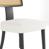 Hrinhom Sets of 2 Mid Century Modern Dining Chairs, Solid Wood and Rattan Back, Armless Chairs with Cushions - 2 of 4