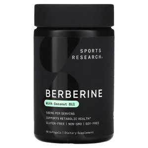 Sports Research Berberine With Coconut Oil, 500 mg, 90 Softgels - 1 of 3