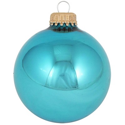Christmas by Krebs 8ct Pale Turquoise Shiny Glass Christmas Ball Ornaments 2.5" (67mm)