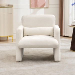 Modern Accent Chair, Single Sofa Chair with Arms, Reading Arm Chair with Waist Pillow for Bedroom, sofa for Living Room, Office, Apartment - 1 of 4