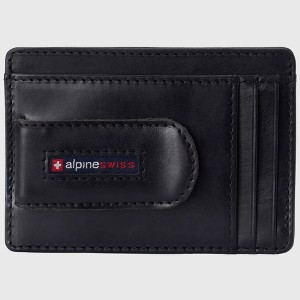 Alpine Swiss RFID Dermot Money Clip Front Pocket Wallet For Men Leather Comes in a Gift Box - 1 of 4