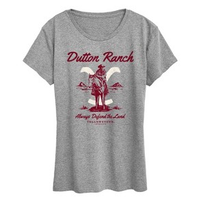 Women's - Yellowstone - Defend The Land Cowboy Short Sleeve Graphic T-Shirt - 1 of 4