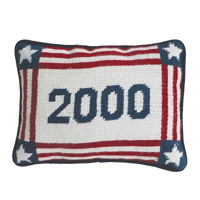 C&F Home 6.5" x 9" 2000 July 4th Needlepoint Petite Throw Pillow