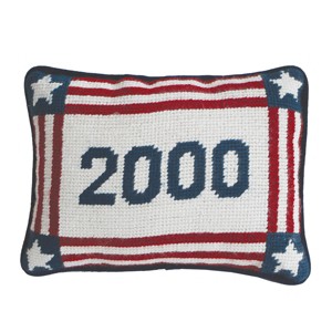 C&F Home 6.5" x 9" 2000 4th of July Patriotic Needlepoint Small Petite Throw Pillow - 1 of 3