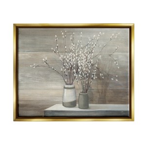 Stupell Industries Willow Still Life Gold Floater Framed Canvas Wall Art, 16 x 20 - 1 of 4