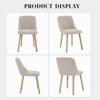 Mid-Century Modern Upholstered Decorative Chairs with High Back and Wooden Legs for Living Room, Bedroom, Home Office, Beige - 3 of 4