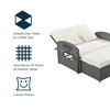 Chic Crate - Double Reclining Rattan Chaise Lounge – 2-Person Adjustable Outdoor Daybed with Free Cushioned Cover & PE Wicker Frame (White) - 4 of 4