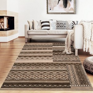 5x7 Vintage Geometric Patchwork Rug Traditional Washable Living Room Rug Stain Resistant Indoor Carpet - 1 of 4
