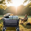 Whisen Multi-functional Folding All-Terrain Utility Wagon Cart with 360°Swivel Balloon Wheels, Brakes and Adjustable Handles - Black+ Gray - 2 of 4