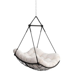 Gulches Hammocks: White Hanging Chair with Cushion for Indoor and Outdoor Relaxation - 1 of 4