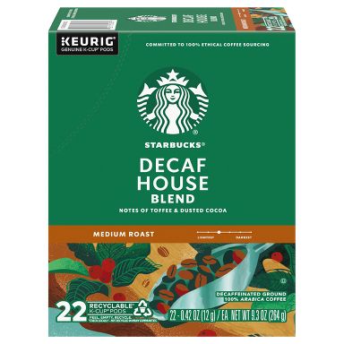 Starbucks House Blend Medium Roast Keurig K-Cup Coffee Pods - Decaf - 22ct