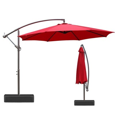 Aoodor Patio Off-set Hanging Umbrella 10FT Aluminum Cantilever Umbrella