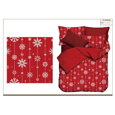 Garvee Christmas Duvet Cover Queen Size, 3 Piece Snowflake Printed Christmas Holiday Bedding Set, Includes 1 Duvet Cover and 2 Pillow Shams