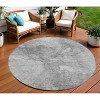 Gray Silver And Charcoal Nautical Washable Indoor Outdoor Area Rug - 2 of 4
