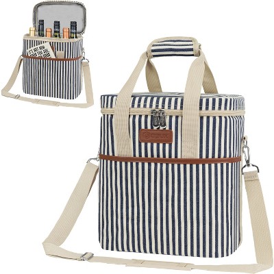 thumbnail image 2 of OPUX Insulated Wine Carrier Tote Bag - Holds 6 Bottles, Travel Picnic Cooler Case 2 of 6