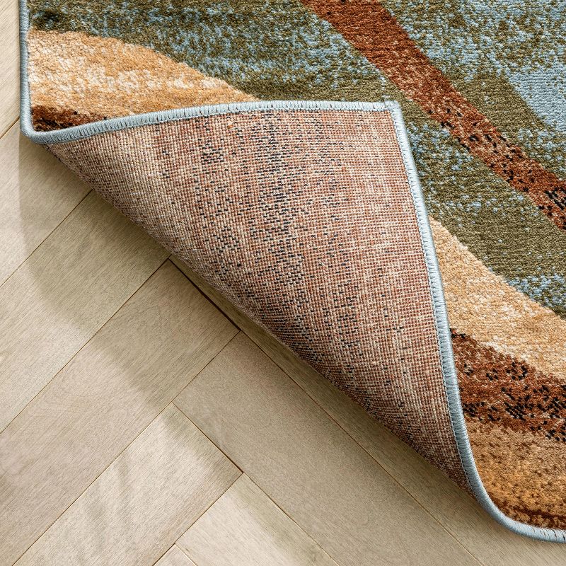 Well Woven Hudson Waves Geometric Modern Casual Abstract Contemporary Natural Lines Soft Multi Blue Area Rug, 5 of 10