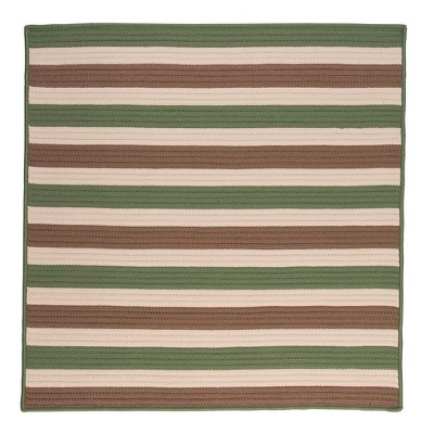 Colonial Mills Stripe It - Moss-stone 4 ft. square Square Rug Indoor/Outdoor 100% Polypropylene