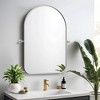 24 in. W x 35 in. H Arched Metal Framed Pivoted Bathroom Wall Vanity Mirror Round Corners in Silver - 3 of 4