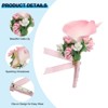 Unique Bargains Calla Lily Boutonnieres Silk Ribbon Artificial Flowers with Pins 2 Pcs - 3 of 4