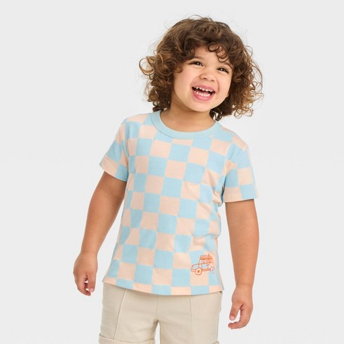 Toddler Boys' Short Sleeve Boxy T-shirt - Cat & Jack™ Light Blue 4t : Target