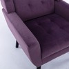 CAVINAS Modern Linen-Blend Upholstered Accent Chair with Metal Legs,Luxury Armchair for Living Room,Bedroom - 4 of 4