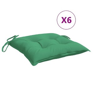 vidaXL Chair Cushions 6 pcs - Green 15.7"x15.7"x2.8" | Oxford Fabric | Water-Resistant Outdoor/Indoor Chair Pads with Non-Slip Ties - 1 of 4