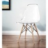 HomeRoots Clear And Natural Heavy Duty Plastic And Wood Dining Side Chair - 2 of 4