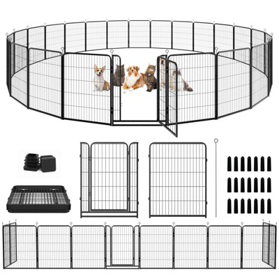 Dog Playpen Outdoor Extra Wide 24 Panels Heavy Duty Dog Fence 40" Height